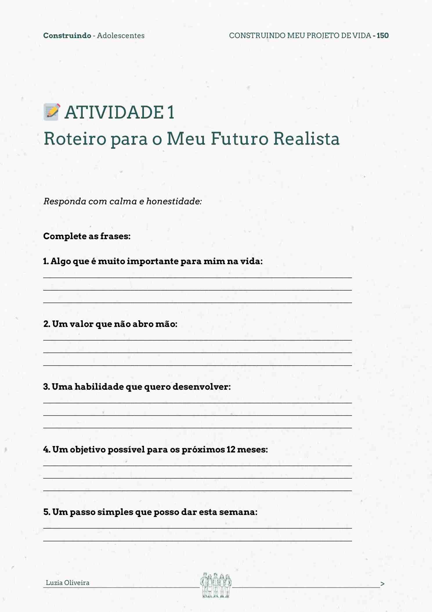 Roteiro de projeto de vida — página interna do Construindo Adolescentes
